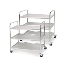 SOGA 2X 3 Tier 85x45x90cm Stainless Steel Kitchen Dinning Food Cart Trolley Utility Size Medium
